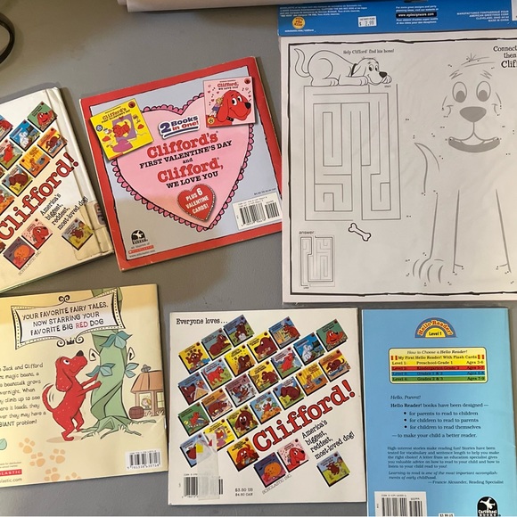 Clifford the Big Red Dog Valentine’s Day Book Lot Scholastic Kids Early Reader - Picture 2 of 3